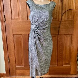 Connected Apparel Asymmetrical Silver Dress